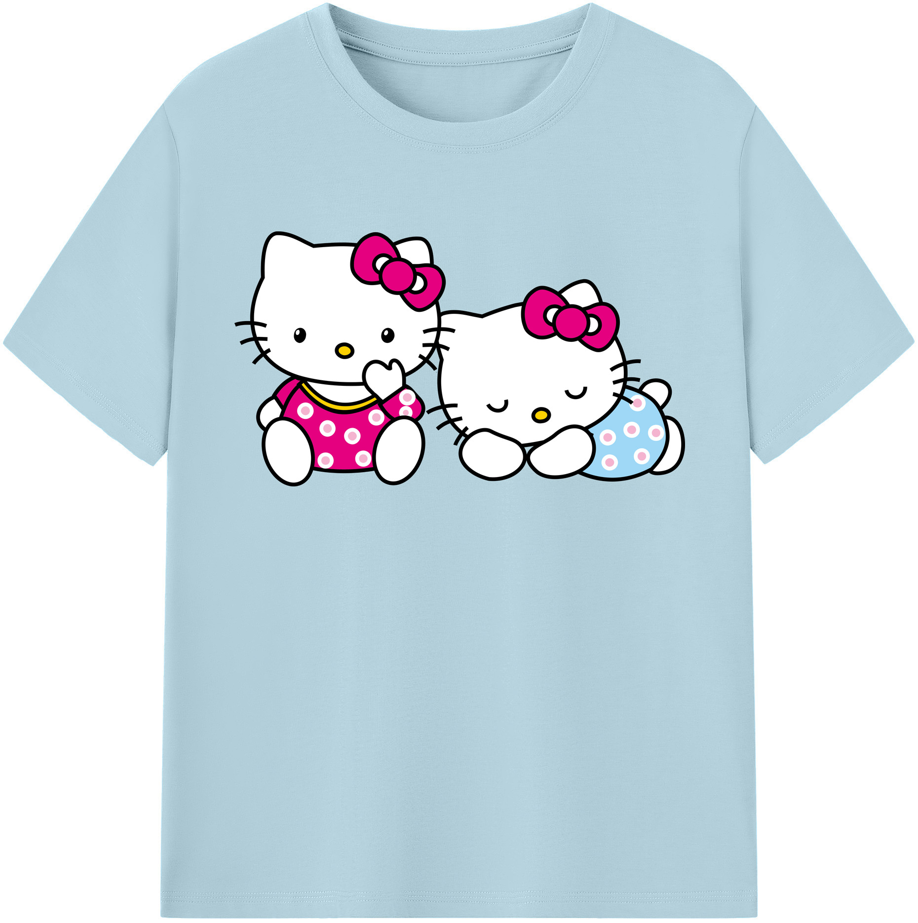 （画像用） Hello Kitty ハローキティ 綿100％半袖Tシャツ（フロントプリント）